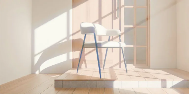 Tuoli auringonvalossa valoisassa huoneessa